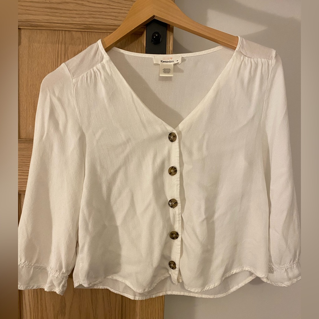 White Button-Down Top
